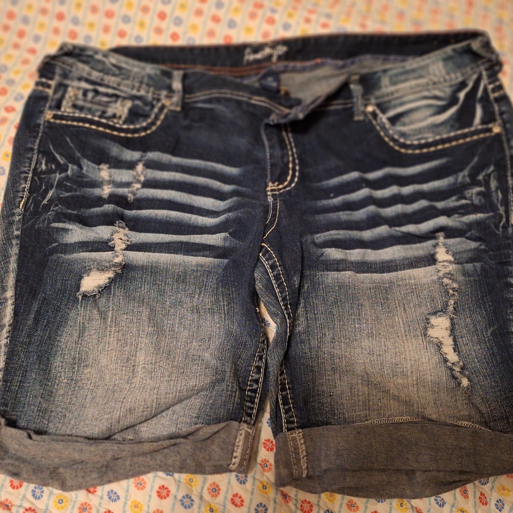Women's Distressed Denim Shorts